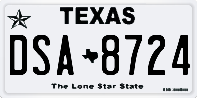 TX license plate DSA8724