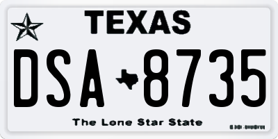 TX license plate DSA8735