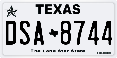TX license plate DSA8744