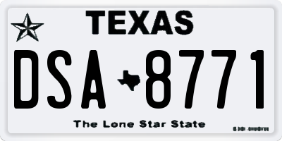 TX license plate DSA8771