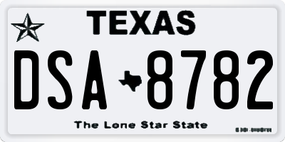TX license plate DSA8782