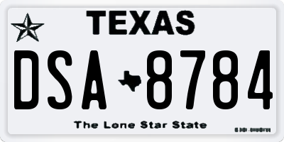 TX license plate DSA8784