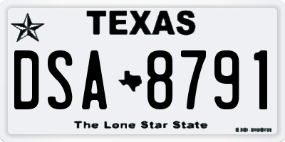 TX license plate DSA8791