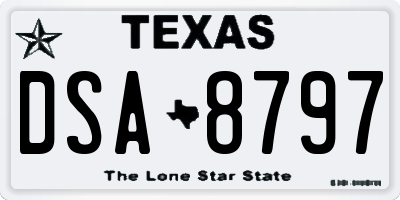 TX license plate DSA8797