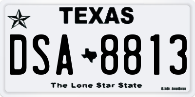 TX license plate DSA8813