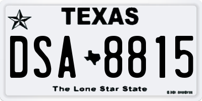 TX license plate DSA8815