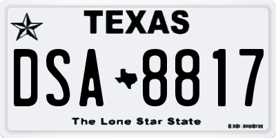 TX license plate DSA8817