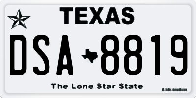 TX license plate DSA8819