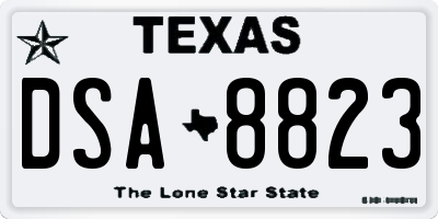 TX license plate DSA8823