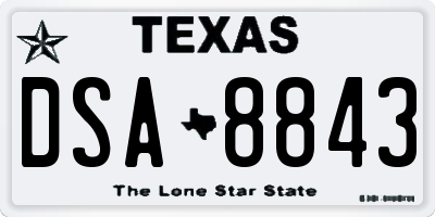TX license plate DSA8843