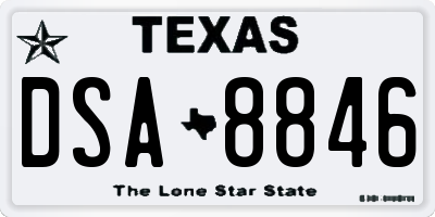 TX license plate DSA8846