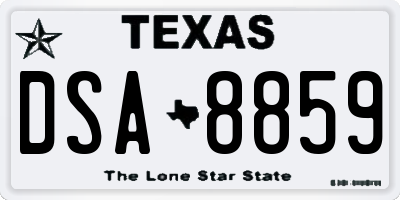 TX license plate DSA8859