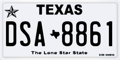 TX license plate DSA8861