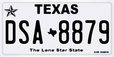 TX license plate DSA8879