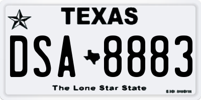 TX license plate DSA8883