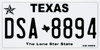 TX license plate DSA8894