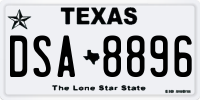 TX license plate DSA8896