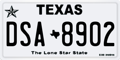 TX license plate DSA8902