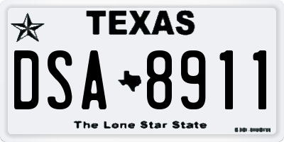 TX license plate DSA8911