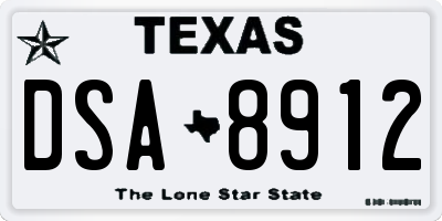 TX license plate DSA8912
