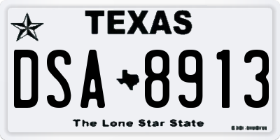 TX license plate DSA8913