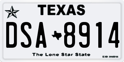 TX license plate DSA8914