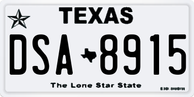TX license plate DSA8915
