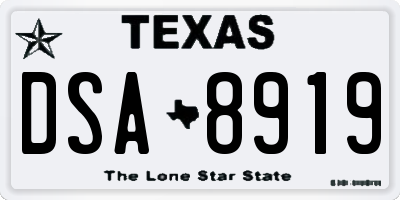 TX license plate DSA8919