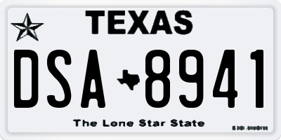 TX license plate DSA8941