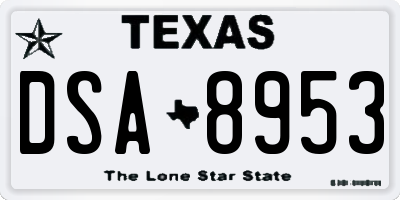 TX license plate DSA8953