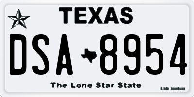 TX license plate DSA8954