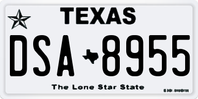 TX license plate DSA8955