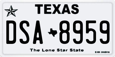 TX license plate DSA8959