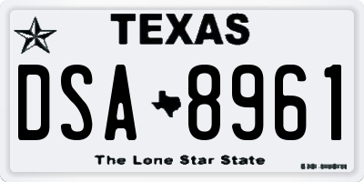 TX license plate DSA8961