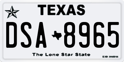 TX license plate DSA8965