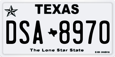 TX license plate DSA8970