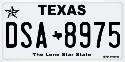 TX license plate DSA8975