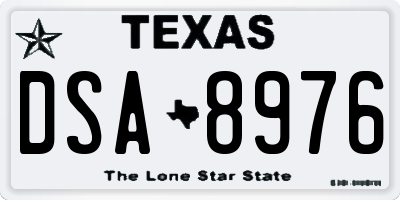 TX license plate DSA8976