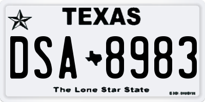 TX license plate DSA8983
