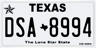 TX license plate DSA8994