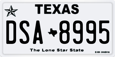 TX license plate DSA8995