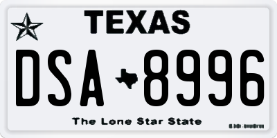 TX license plate DSA8996
