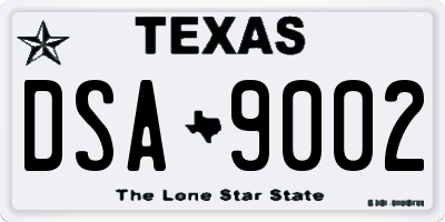 TX license plate DSA9002