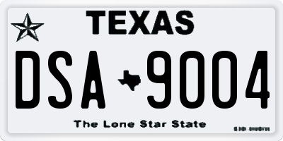 TX license plate DSA9004