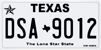 TX license plate DSA9012