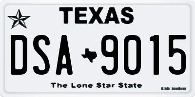 TX license plate DSA9015