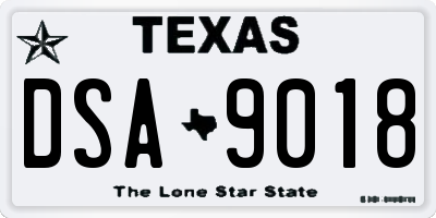 TX license plate DSA9018
