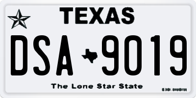 TX license plate DSA9019