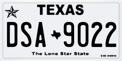 TX license plate DSA9022