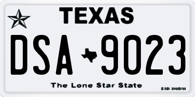 TX license plate DSA9023